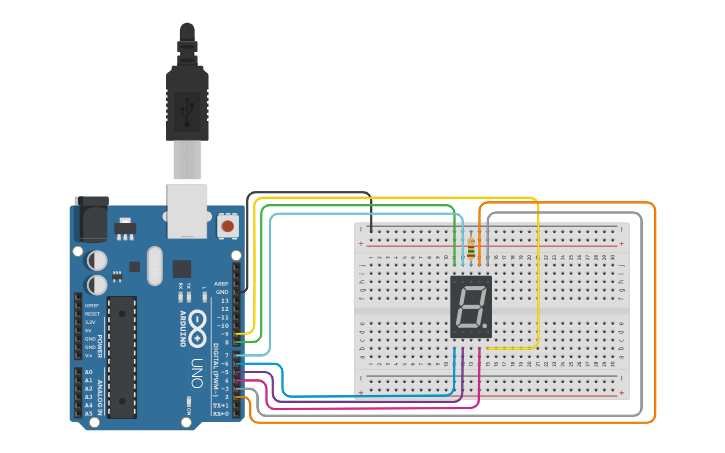 Circuit Design Display De 7 Segmentos Tinkercad