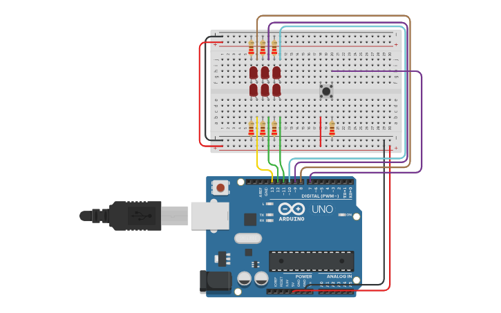 Circuit design Гральний кубик - Tinkercad