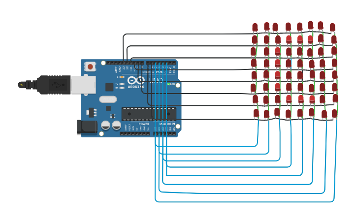 Circuit design matriz | Tinkercad