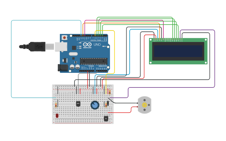 Circuit design Automatic Room Temperature Control System - Tinkercad