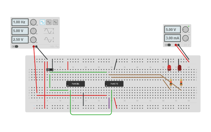 Ff Using Drd Circuit design D-FF USING JK-FF | Tinkercad