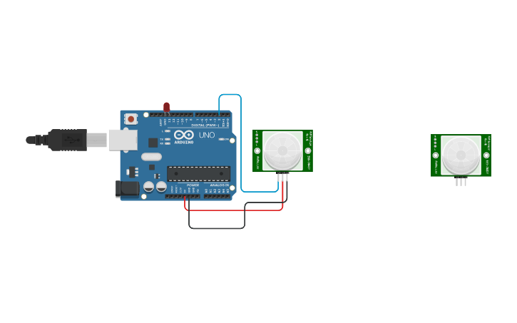 Circuit design PIR Sensor - Tinkercad