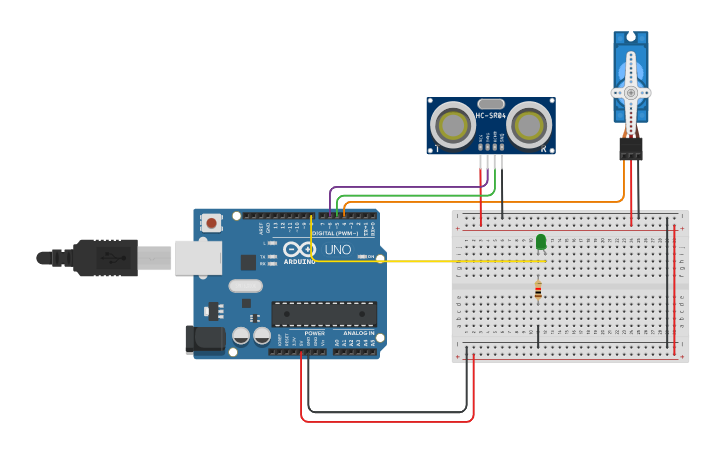 Circuit design Sevo motor - Tinkercad