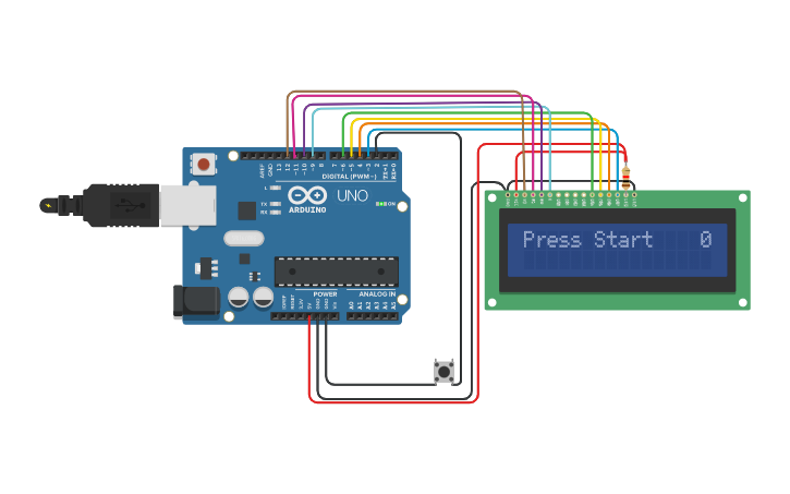 Circuit design Arduino console - Tinkercad