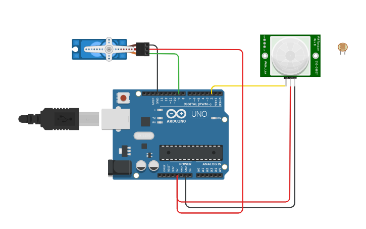 Circuit design Sensor infrarrojos | Tinkercad