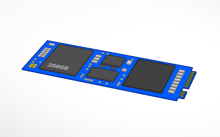 3D design NVMe SSD - Tinkercad