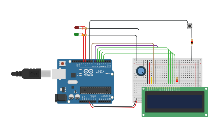 Circuit design Traffic Light - Tinkercad