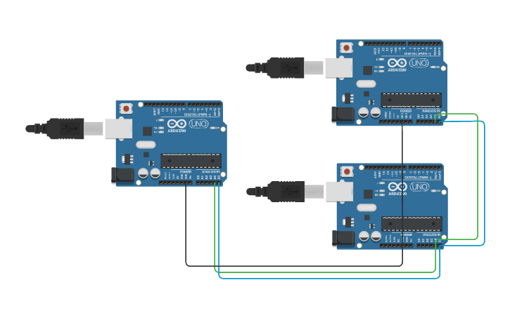 Circuit design I2C Multi Master Configuration - Tinkercad