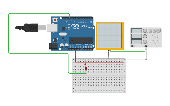 Circuit design Square wave form using function generator - Tinkercad