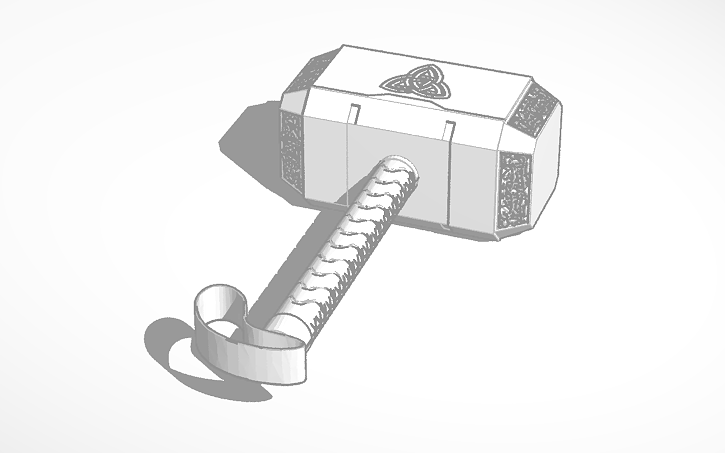 3D design Thor Hammer - Tinkercad