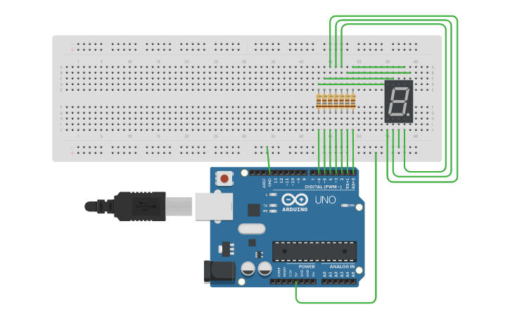 Circuit design Display con arduino - Tinkercad