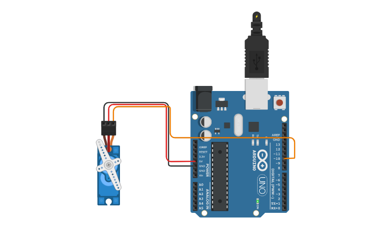 Circuit Design Ejercicio 1 - Control Servo Motor - Tinkercad