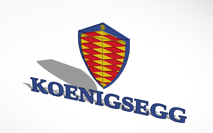 3d design koenigsegg sports car logo tinkercad