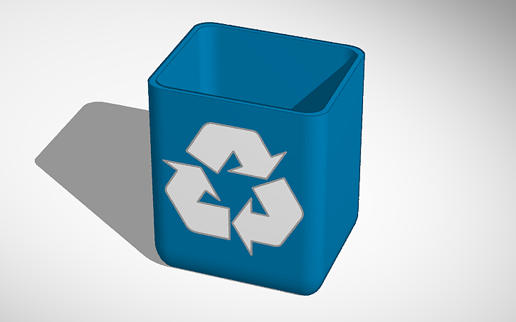 3D design Recycle Basket Model - Tinkercad