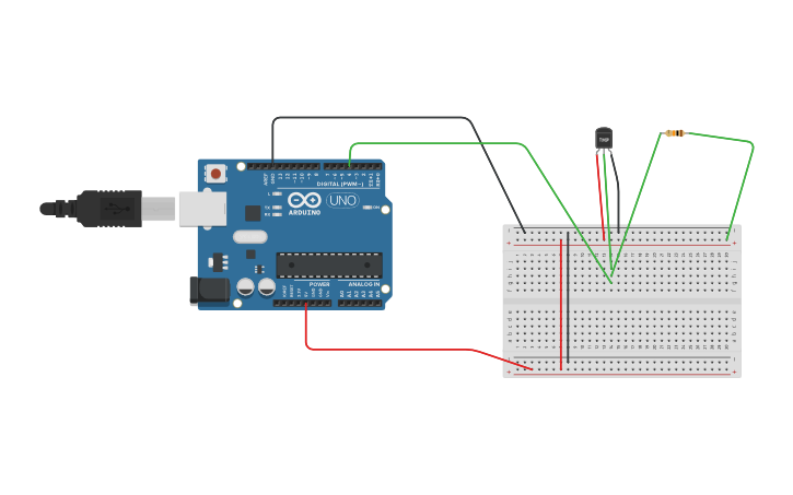 Circuit design Temperature Sensor - Tinkercad