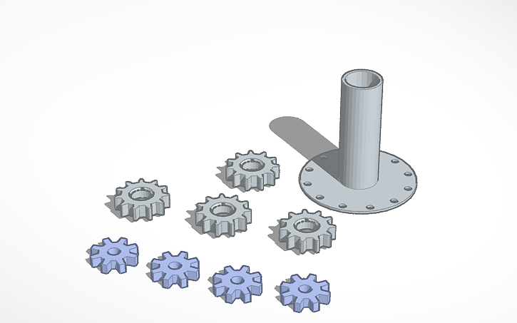 Cad Rendered 3 Cogs 3D design Cog set - Tinkercad
