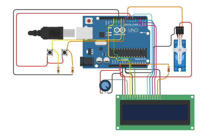 Circuit design Arduino Based Parking Lot - Tinkercad