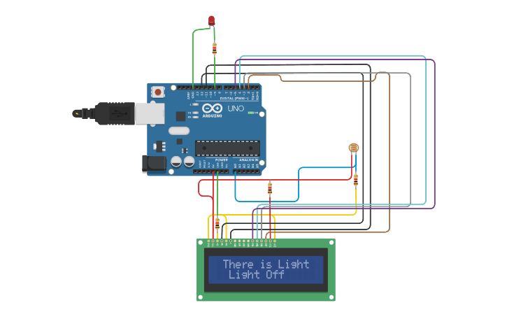 Circuit design Arduino#2:LDR (Light Dependent Resistor) - Tinkercad