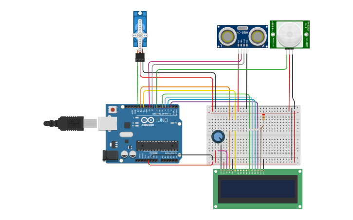 Circuit design Smart Gate 1 - Tinkercad