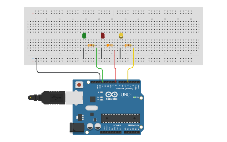Circuit design Fotoresistencia y LEDS | Tinkercad