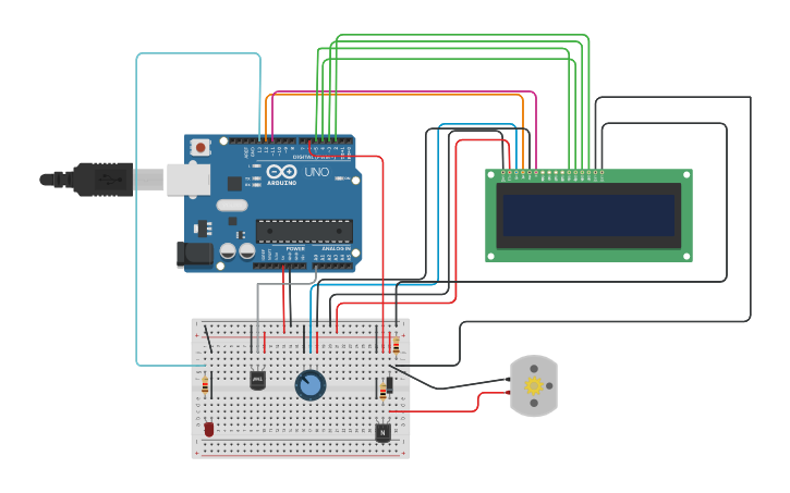 Circuit design Automatic Room Temperature Control System | Tinkercad