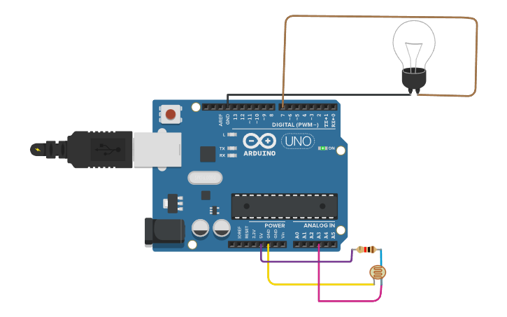Circuit design Light Sensor - Tinkercad