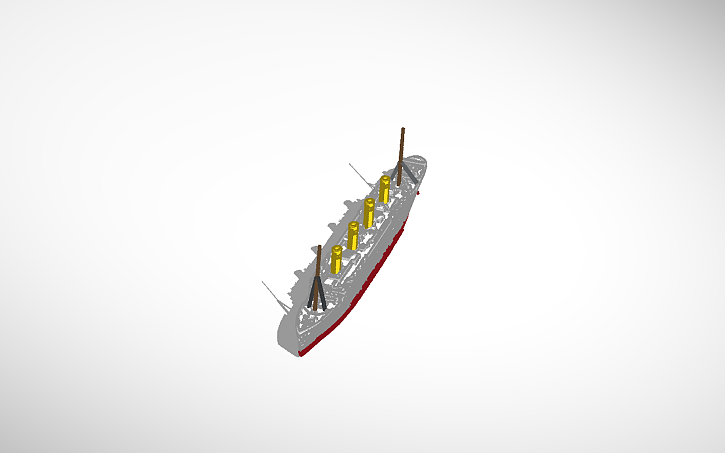 3D design HMHS Britannic in color with underside - Tinkercad