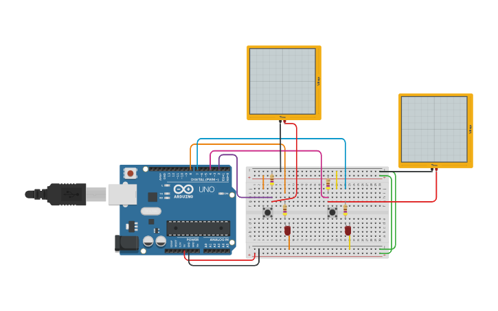 Circuit design Pull up and Pull down | Tinkercad