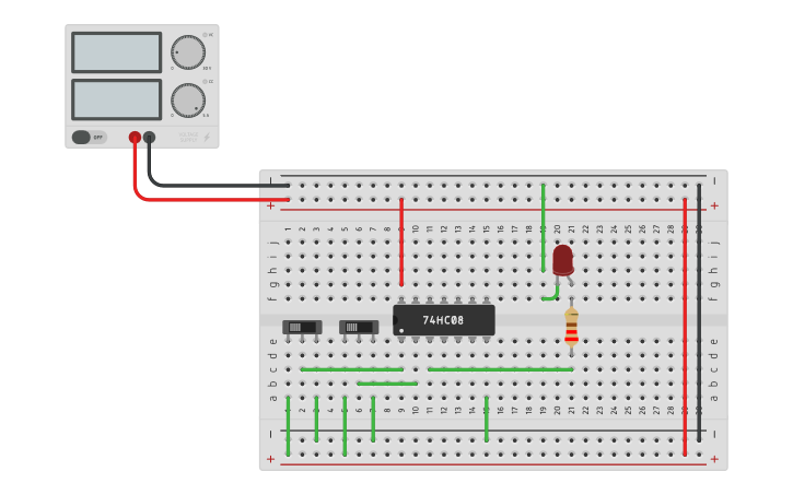 Circuit design And Gate | Tinkercad