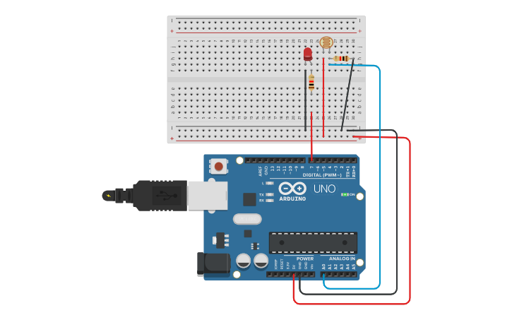 Circuit design 11b_Photoresistor_Analog Input - Tinkercad