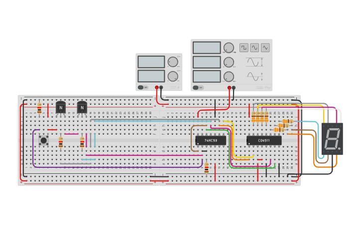 Circuit Design Contador De 0 Até 9 Tinkercad