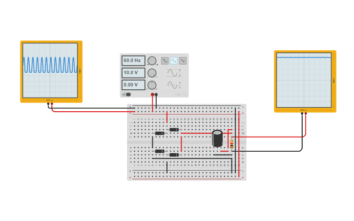 Circuit design Rectificador de onda completa - Tinkercad