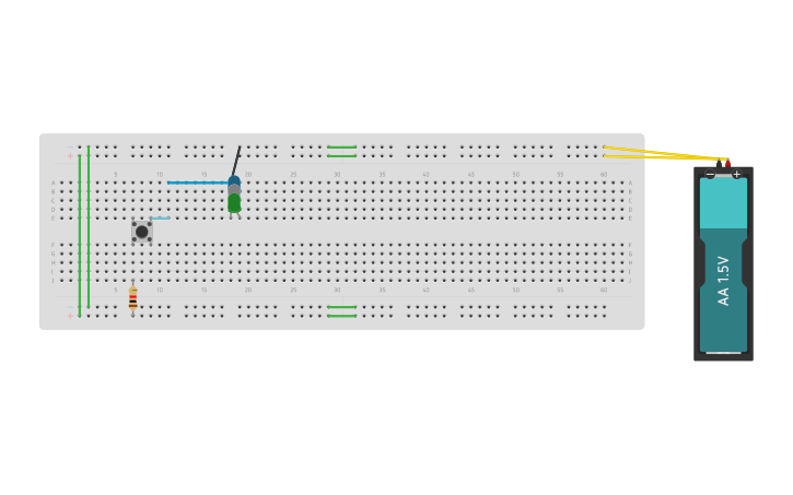 Circuit design 3 leds push bottons - Tinkercad