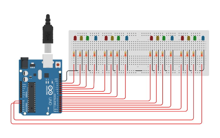 Circuit design Arduino Semaforo - Tinkercad