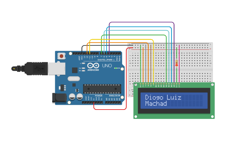 Circuit design Display 16x2 - Tinkercad
