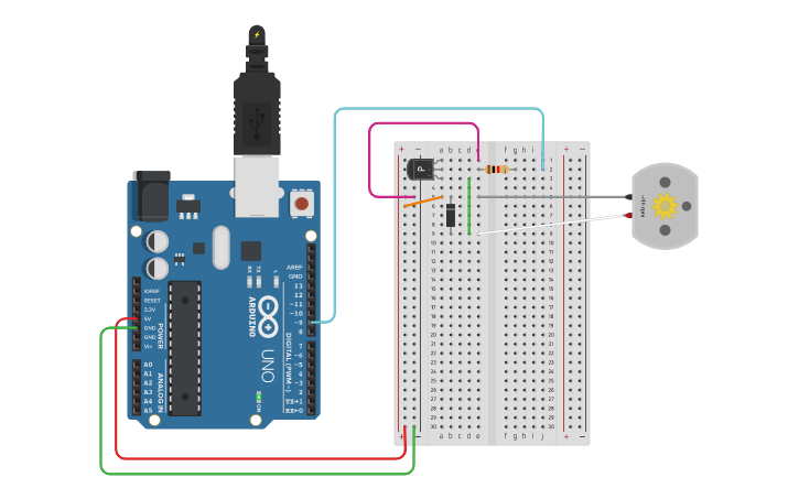 Circuit design Speed Control motor - Tinkercad