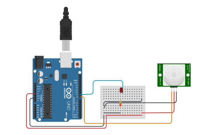 Circuit design Arduino with LED and buzzer | Tinkercad