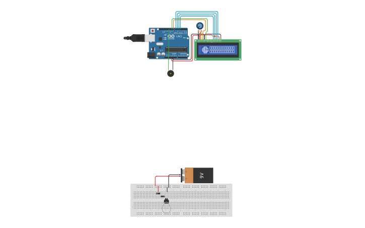 Circuit design PACMAN GRANDE ARDUINO LCD16X2 - Tinkercad