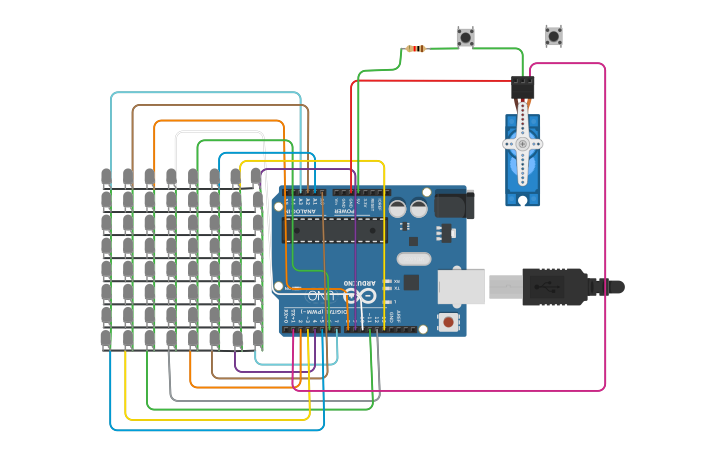 Circuit design Copy of 8x8 LED Matrix - Tinkercad