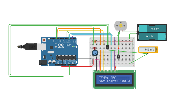 Circuit design PID Control Temperatura - Tinkercad