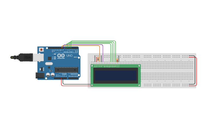 Circuit design Arduino con LCD - Tinkercad