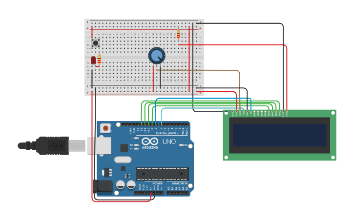 Circuit design Conexion LCD - Tinkercad