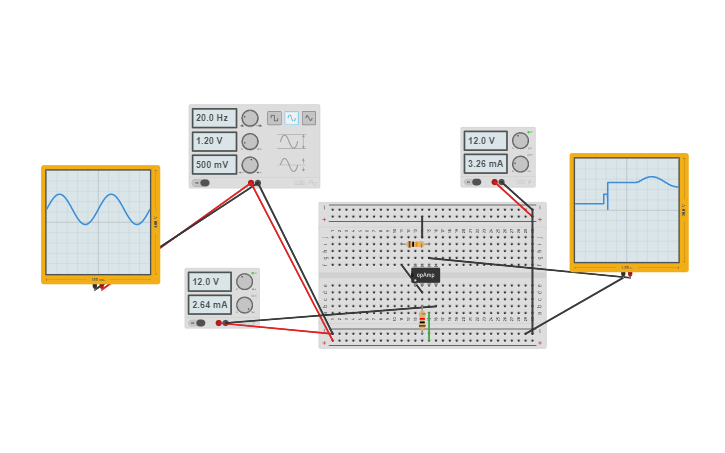 Circuit design lab 3 inverting and non inverting - Tinkercad