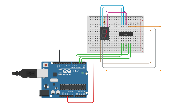 Circuit design Countdown Timer - Tinkercad