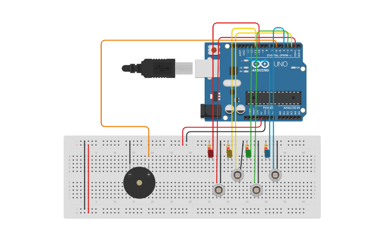 Circuit design Genius com Fotodiodos - Tinkercad