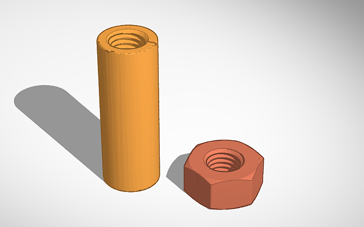 3D Design 1 4 28 Nut Tinkercad 3d-design-1-4-28-nut-tinkercad