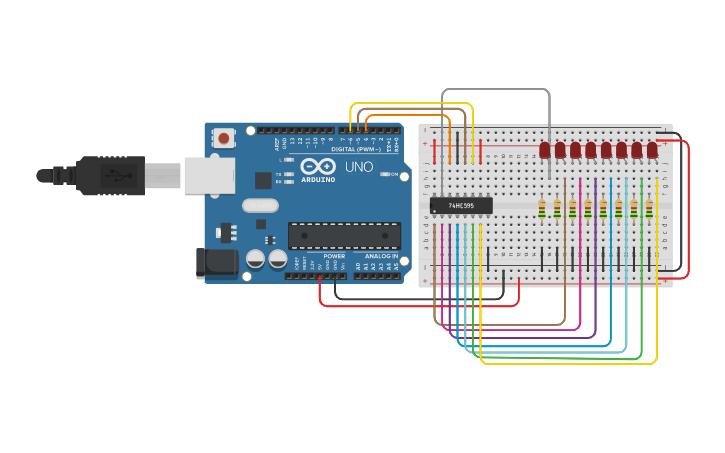 Tinkercad 74HC595: Hướng Dẫn Mô Phỏng và Ứng Dụng IC Dịch