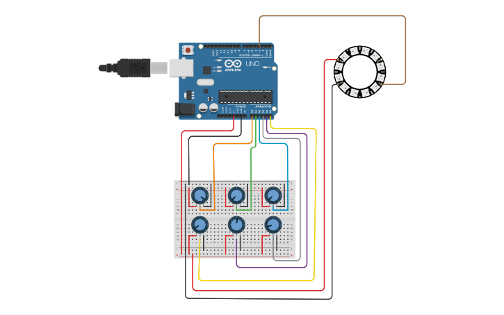 Circuit design Arduino NeoPixel Ring Controller - Tinkercad