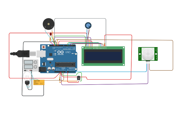Circuit design PIR sensor - Tinkercad