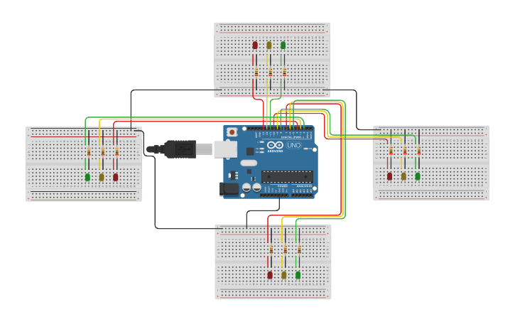 Circuit design Arduino Based Intersection Traffic Light Control System ...